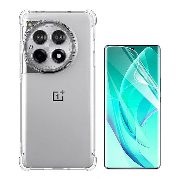 Kit Capa Traseira Super Proteção + Película de Hydrogel Frente Transparente GIFT4ME para OnePlus 12R - Transparente