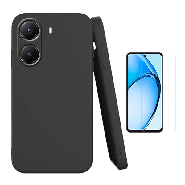 Kit Vidro Temperado Cleargorilasglass + Capa Proteção Silicone Gift4Me Para Xiaomi Poco X7 Pro - Preto