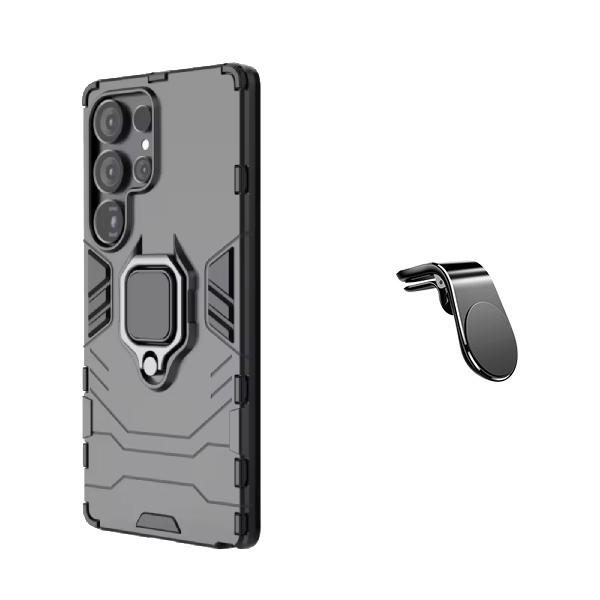 Kit Suporte de Carro Magnético L + Capa de Proteção Militar Magnética GIFT4ME Para Samsung Galaxy S25 Ultra - Preto