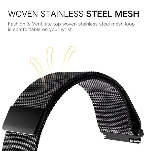Bracelete Milanese Com Fecho Magnético GIFT4ME Para Oppo Watch X2 Mini - Preto