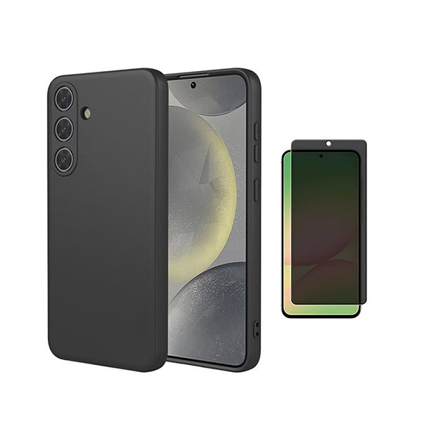 Kit Película de Vidro Temperado Privacidade + Capa Proteção Silicone GIFT4ME Para Samsung Galaxy S26 - Preto