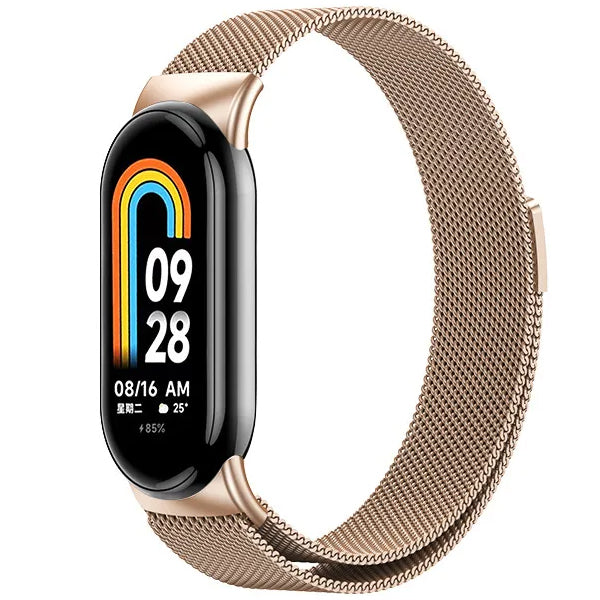 Bracelete Milanese Com Fecho Magnético GIFT4ME Para Xiaomi Mi Band 10 - Rosa Ouro