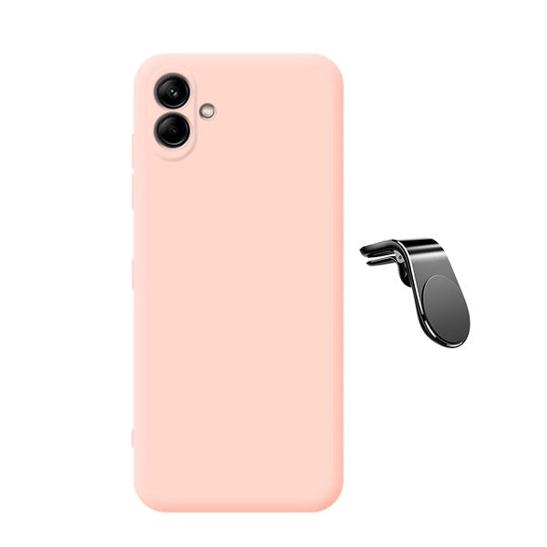 Kit Suporte de Carro Magnético L + Capa Proteção Silicone Gift4Me Para Samsung Galaxy M13 5G - Rosa