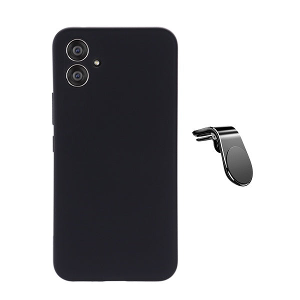 Kit Suporte de Carro Magnético L + Capa Proteção Silicone Gift4Me Para Samsung Galaxy A06 - Preto