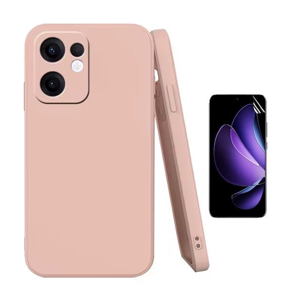 Kit Película Protectora de Hydrogel Frente + Capa Proteção Silicone GIFT4ME Para Oppo Reno13 F - Rosa