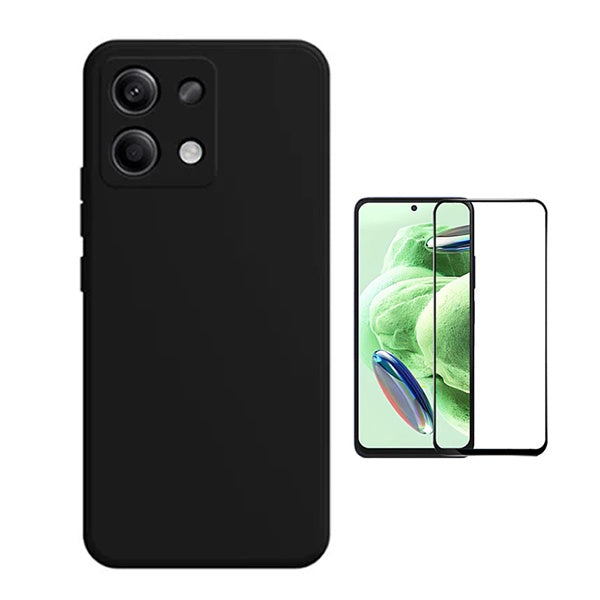 Kit Película de Vidro Temperado Gorilasglass + Capa Proteção Silicone GIFT4ME Para Xiaomi Redmi Note 14S - Preto