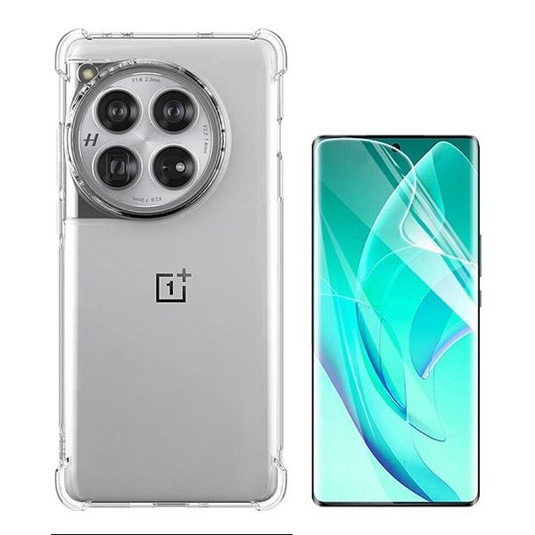 Kit Capa Traseira Super Proteção + Película de Hydrogel Frente Transparente GIFT4ME para OnePlus 12 - Transparente