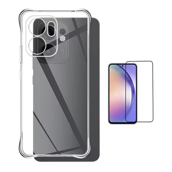 Kit Capa Super Proteção + Película de Vidro Temperado Gorilasglass GIFT4ME Para Oppo Reno13 F 4G - Transparente