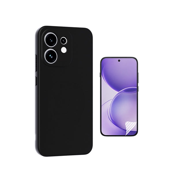 Kit Película Protectora de Hydrogel Frente + Capa Proteção Silicone GIFT4ME Para Oppo Reno16 - Preto