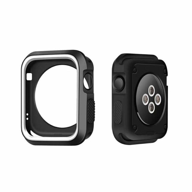 Capa de Proteção Reforçada para Apple Watch SE 3 - 40mm - Preto / Branco