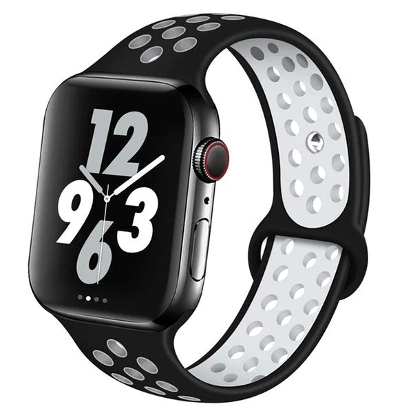 Bracelete Desportiva GIFT4ME Para Apple Watch Series 12 - 42mm - Preto / Branco