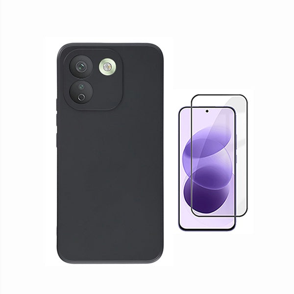 Kit Película de Vidro Temperado Gorilasglass + Capa Proteção Silicone GIFT4ME Para Xiaomi Redmi Note 17 Pro Max 5G - Preto