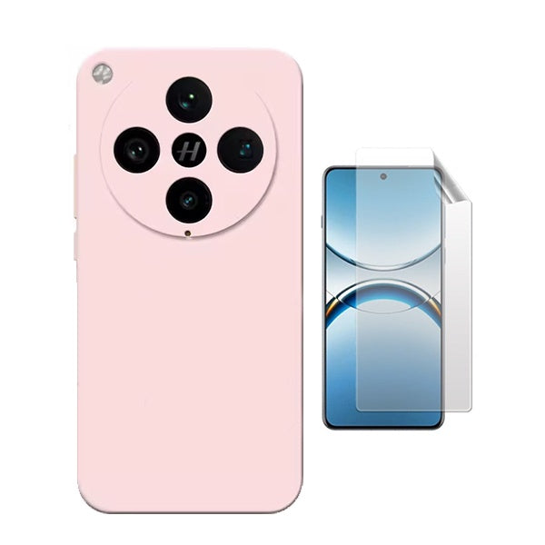 Kit Película Protectora de Hydrogel Frente + Capa Proteção Silicone Gift4Me Para Oppo Find X8 Pro - Rosa