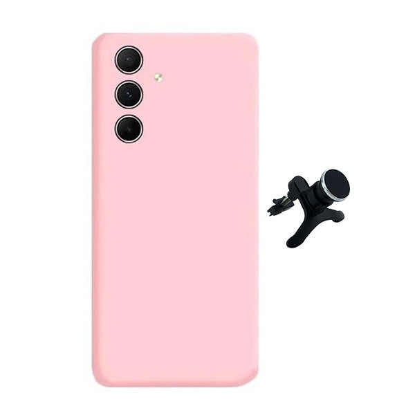 Kit Suporte Magnético Com Pernas + Capa Proteção Silicone Gift4Me Para Samsung Galaxy A04s - Rosa