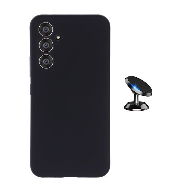 Kit Suporte Magnético + Capa Proteção Silicone Gift4Me Para Samsung Galaxy S24 FE - Preto