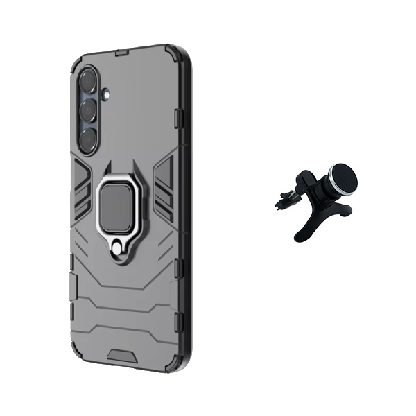 Kit Suporte Magnético Com Pernas + Capa de Proteção Militar Magnética GIFT4ME Para Samsung Galaxy A56 - Preto