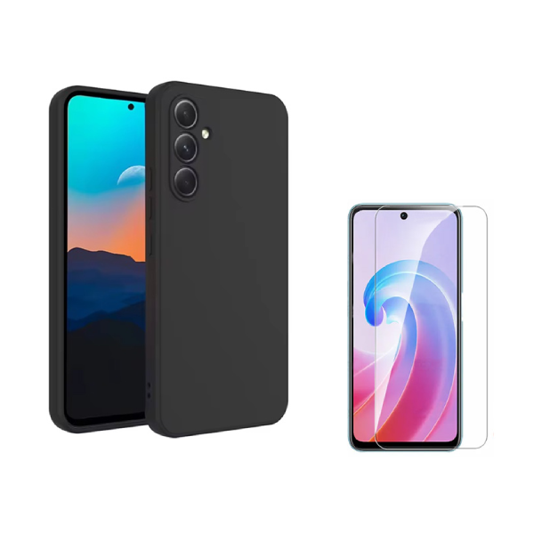 Kit Vidro Temperado Cleargorilasglass + Capa Proteção Silicone GIFT4ME Para Samsung Galaxy A26 5G - Preto