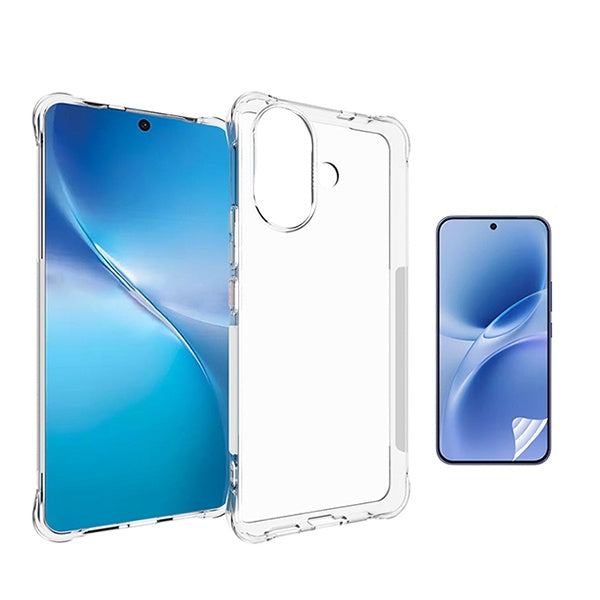 Kit Capa Traseira Super Proteção + Película de Hydrogel Frente Transparente GIFT4ME Para Vivo V60 Lite 5G - Transparente