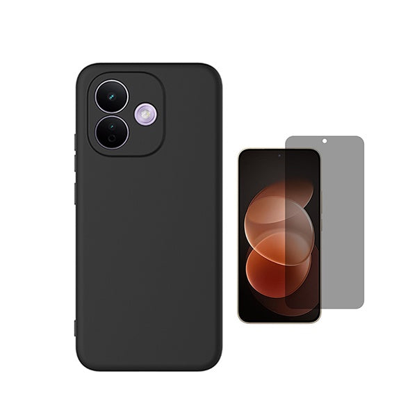 Kit Película de Vidro Temperado Privacidade + Capa Proteção Silicone GIFT4ME Para Xiaomi Redmi Note 17 Pro 5G - Preto