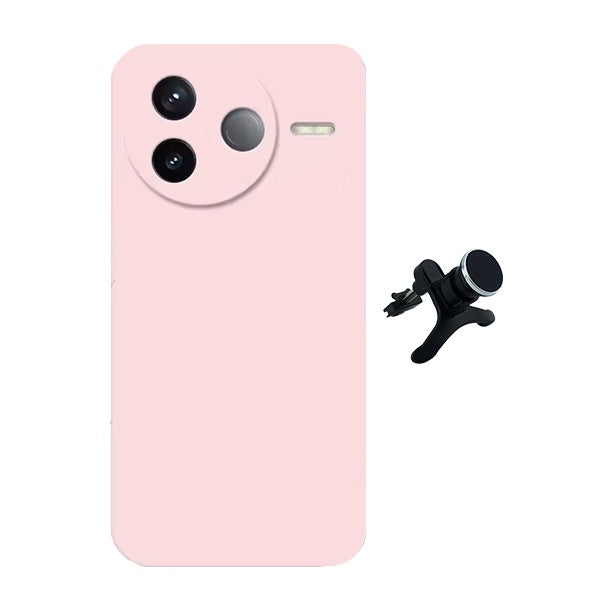 Kit Suporte Magnético Com Pernas + Capa Proteção Silicone GIFT4ME Para Xiaomi Poco F7 Ultra - Rosa