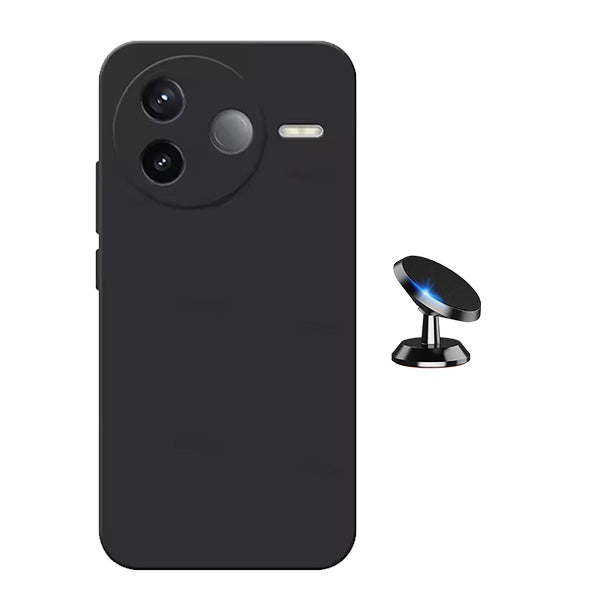 Kit Suporte Magnético + Capa Proteção Silicone GIFT4ME Para Xiaomi Poco F7 Ultra - Preto