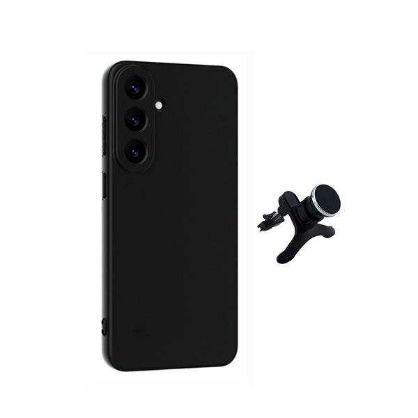 Kit Suporte Magnético Com Pernas + Capa Proteção Silicone GIFT4ME Para Samsung Galaxy S26 FE - Preto
