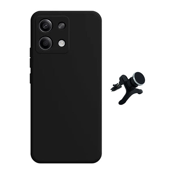 Kit Suporte Magnético Com Pernas + Capa Proteção Silicone GIFT4ME Para Xiaomi Redmi Note 14S - Preto