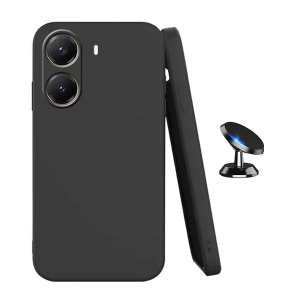 Kit Suporte Magnético + Capa Proteção Silicone Gift4Me Para Xiaomi Poco X7 Pro - Preto