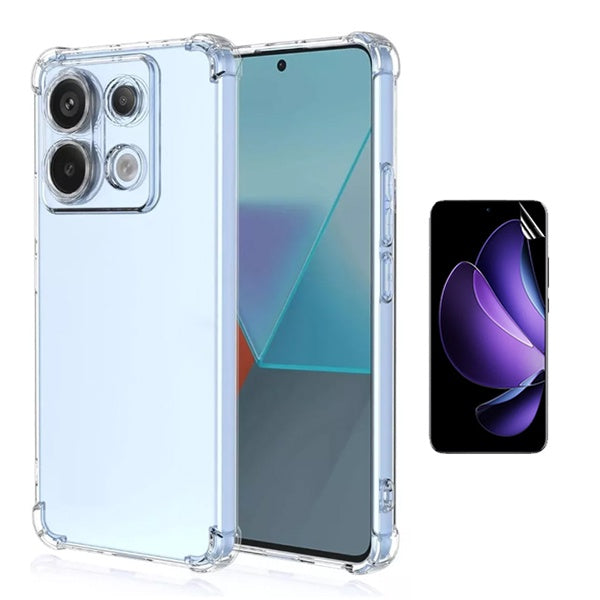 Kit Capa Traseira Super Proteção + Película de Hydrogel Frente Transparente GIFT4ME Para Oppo Reno13 - Transparente