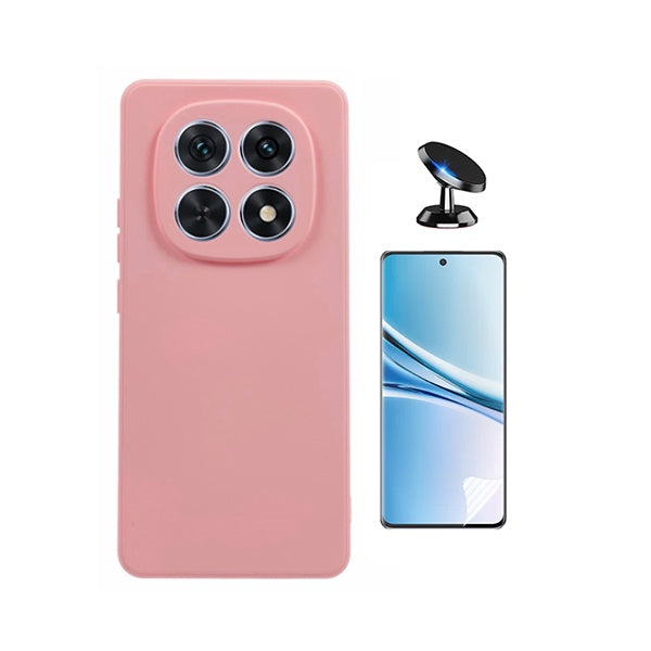 Kit Película Protectora de Hydrogel Frente + Capa Proteção Silicone + Suporte Magnético GIFT4ME Para Xiaomi Redmi Note 15 4G - Rosa