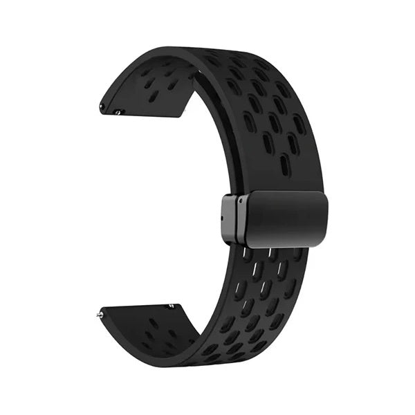 Bracelete Silicone Respirável Magnética GIFT4ME Para Coros Apex 2 - Preto