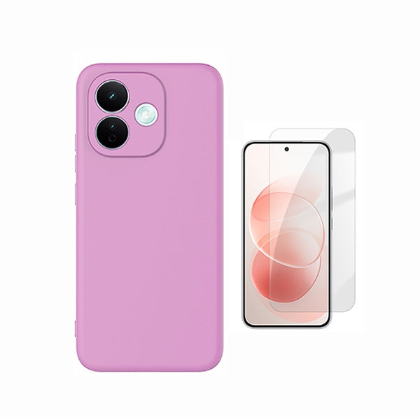Kit Vidro Temperado Cleargorilasglass + Capa Proteção Silicone GIFT4ME Para Xiaomi Redmi Note 17 Pro 5G - Rosa