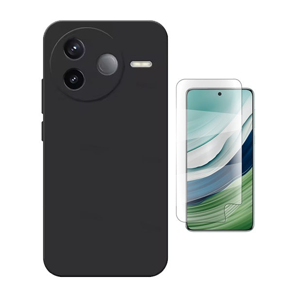 Kit Película Protectora de Hydrogel Frente + Capa Proteção Silicone GIFT4ME Para Xiaomi Poco F7 Ultra - Preto