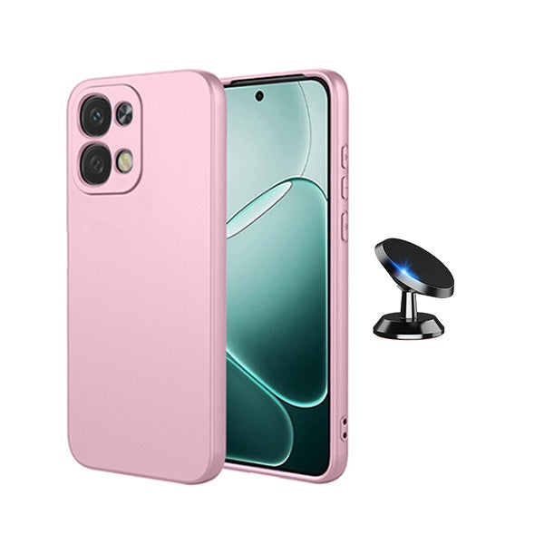 Kit Suporte Magnético + Capa Proteção Silicone GIFT4ME Para Oppo A6 Pro 4G - Rosa