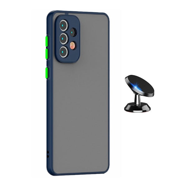 Kit Capa Traseira Proteção Camara + Suporte Magnético Gift4Me Para Samsung Galaxy A13 5G - Azul