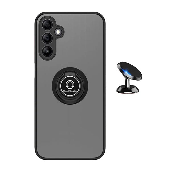 Kit Capa Anti-Impacto Clear com Anel + Suporte de carro GIFT4ME Para Samsung Galaxy A55 5G - Transparente/Preto