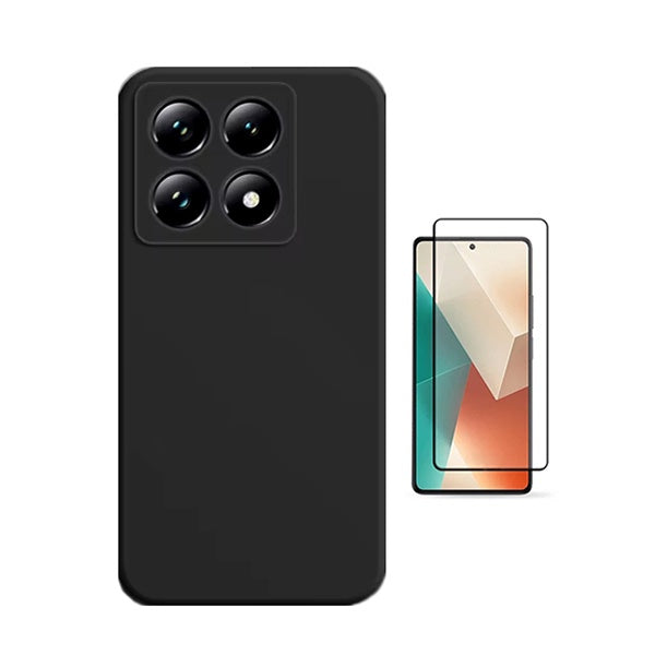 Kit Película de Vidro Temperado Gorilasglass + Capa Proteção Silicone Gift4Me Para Xiaomi 14T - Preto