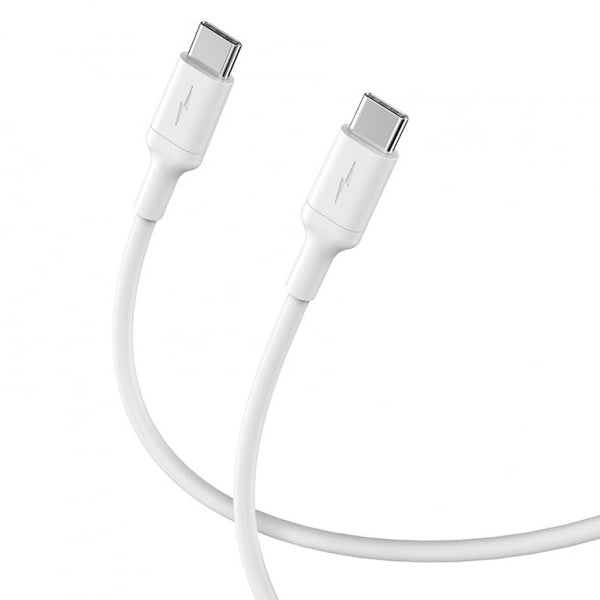 Cabo de Carregamento Rápido 60w 3.0a 100cm com Tecnologia Pd Type C - Type C GIFT4ME Para Apple iPhone 16 - Branco