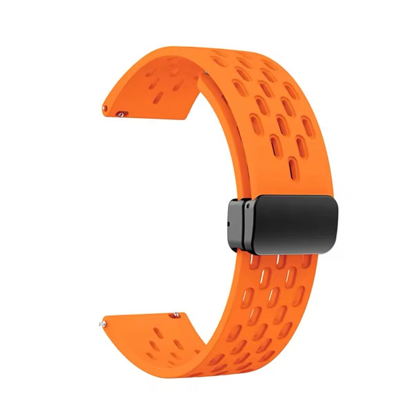Bracelete Silicone Respirável Magnética GIFT4ME Para Honor Watch 6 - Laranja