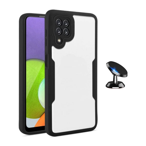 Kit Capa 360° Proteção Frente e Verso + Suporte Magnético Gift4Me Para Samsung Galaxy M53 - Preto