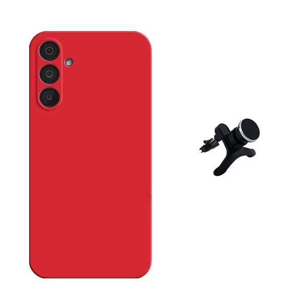 Kit Suporte Magnético Com Pernas + Capa Proteção Silicone Gift4Me Para Samsung Galaxy A36 5G - Vermelha