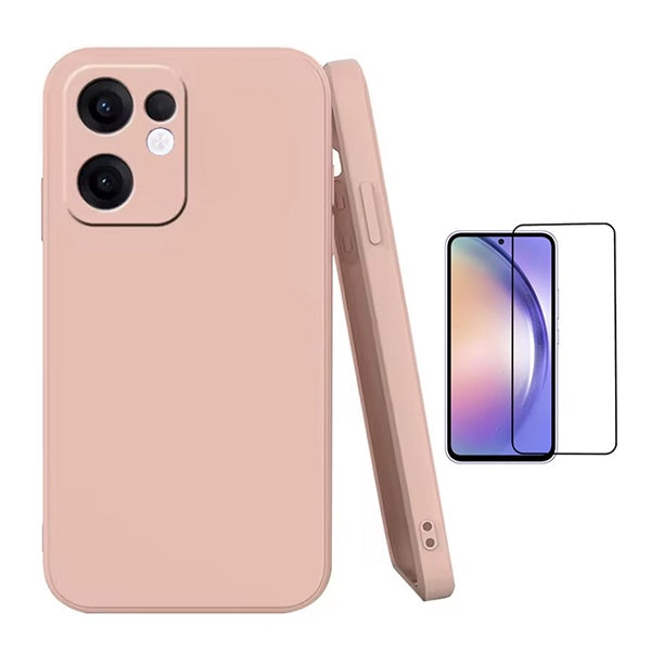 Kit Película de Vidro Temperado Gorilasglass + Capa Proteção Silicone GIFT4ME Para Oppo Reno13 F - Rosa