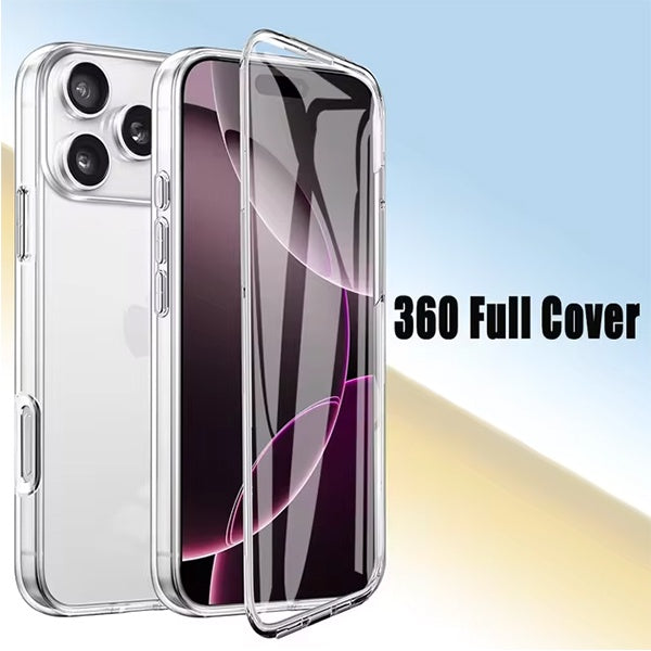 Kit Capa 360° Proteção Frente e Verso + 1 Handholder + 1 Suporte Handholder Preto GIFT4ME Para Apple iPhone 17 Pro Max - Transparente/Preto