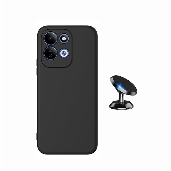 Kit Suporte Magnético + Capa Proteção Silicone GIFT4ME Para Xiaomi Redmi 17 5G - Preto