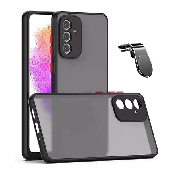 Kit Capa Traseira Proteção Camara + Suporte de Carro Magnético L Gift4Me Para Samsung Galaxy A13 5G - Preto