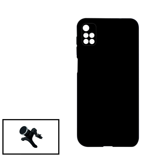 Kit Suporte Magnético Com Pernas + Capa Proteção Traseira Silicone para Xiaomi Redmi 10 2022 - Preto