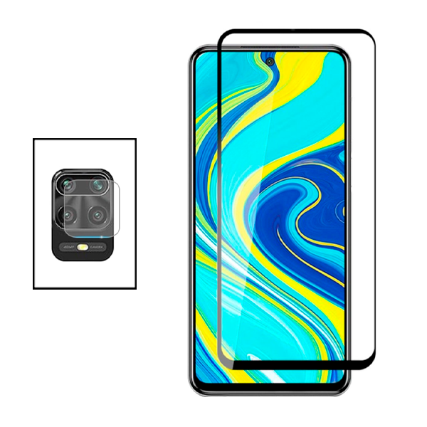 Kit Película Protectora para Câmara Traseira + Película de Vidro Temperado GorilasGlass para Xiaomi Redmi Note 9 Pro Max