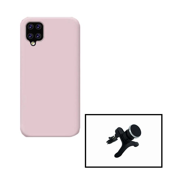 Kit Suporte Magnético Com Pernas + Capa Proteção Traseira Silicone para Samsung Galaxy M42 5G - Rosa