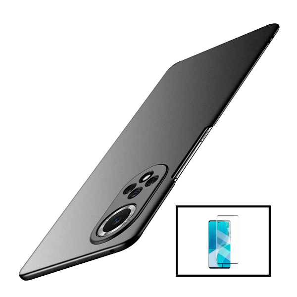 Kit Película de Vidro Temperado GorilasGlass + Capa Rígida e Fina para Huawei Nova 9 - Preto