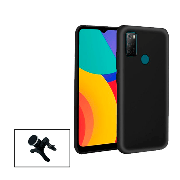 Kit Suporte Magnético Com Pernas + Capa Proteção Traseira Silicone para Alcatel 1L Pro 2021